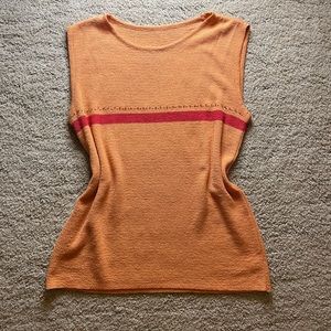 orange blouse, red stripe all round
orange beads, fits size M/L
stretches well